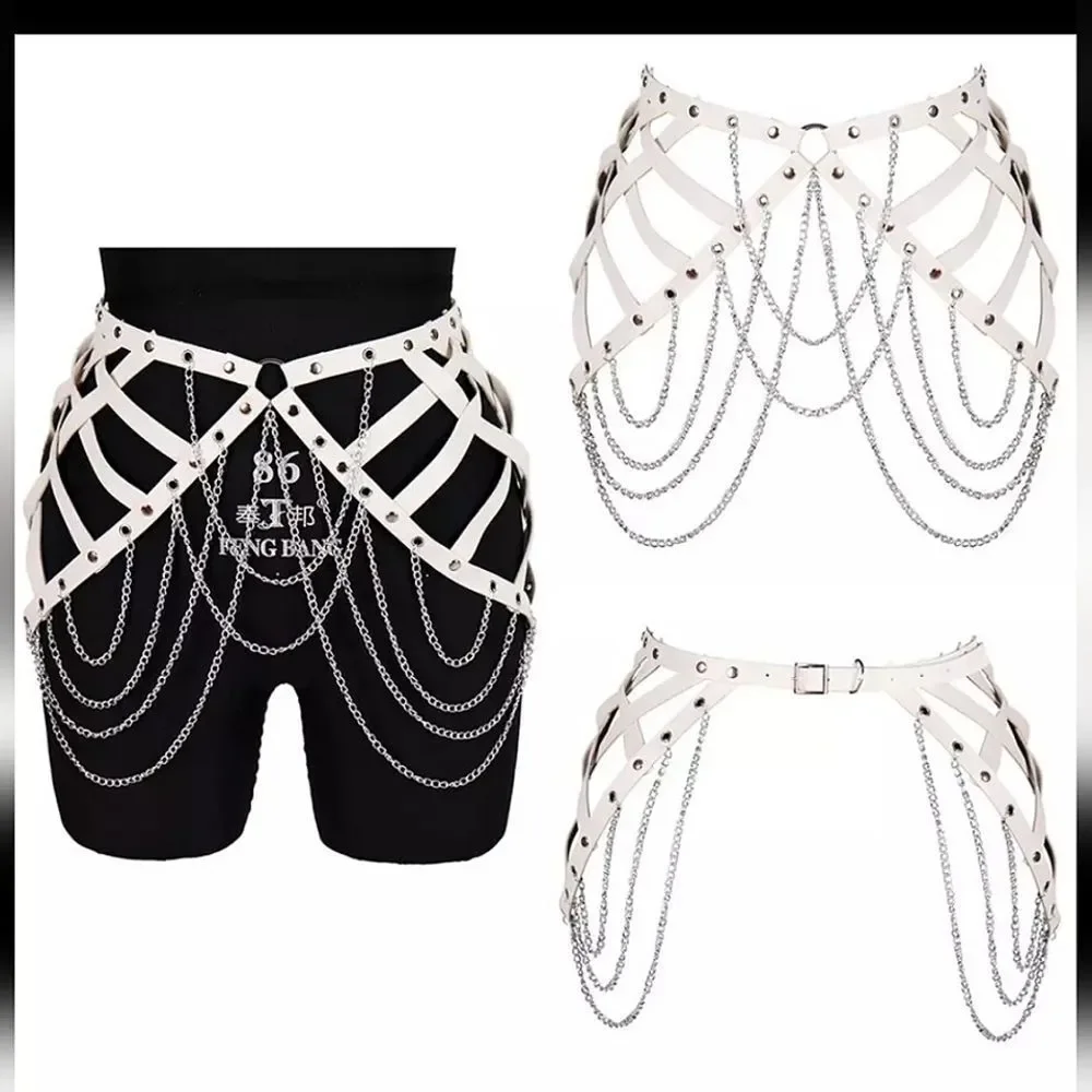 NWOT White Waist Harness Belt